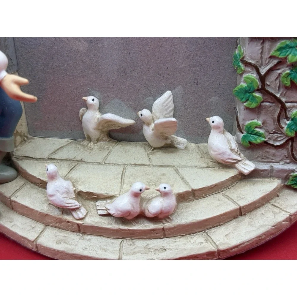 RARE Tokyo Disneyland Princess Snow White & Prince Photo Frame Stand Vintage